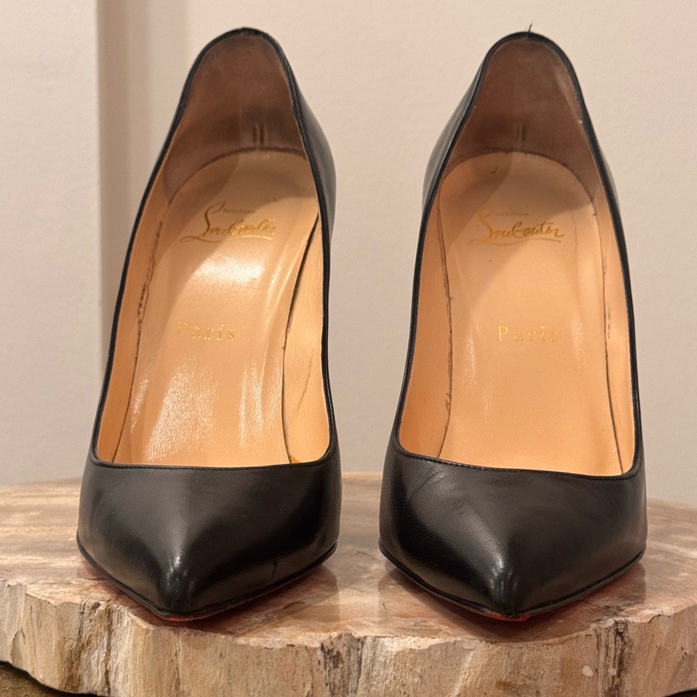 Christian Louboutin  120 Black Calf Leather Pumps Size 37 w origbox & shoe bags - Picture 9 of 16